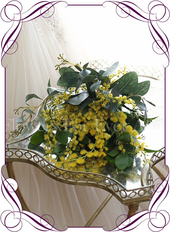 Elegant Mimosa Bouqueton Mirror PNG Image