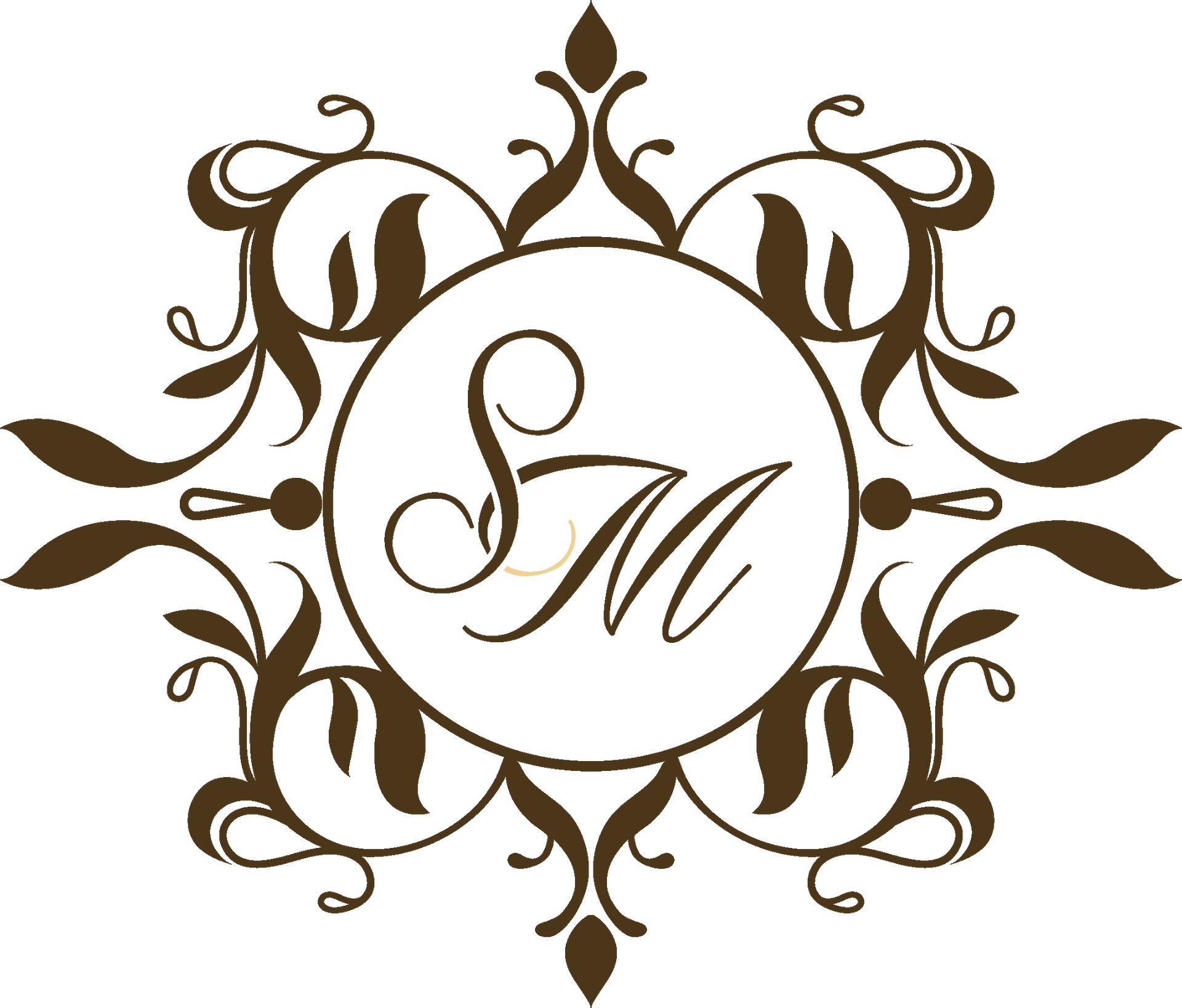 Elegant Monogram Wedding Logo PNG Image