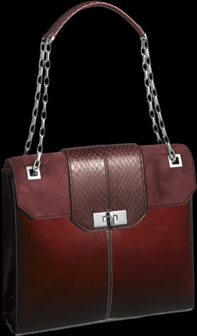 Elegant Ombre Leather Handbag PNG Image