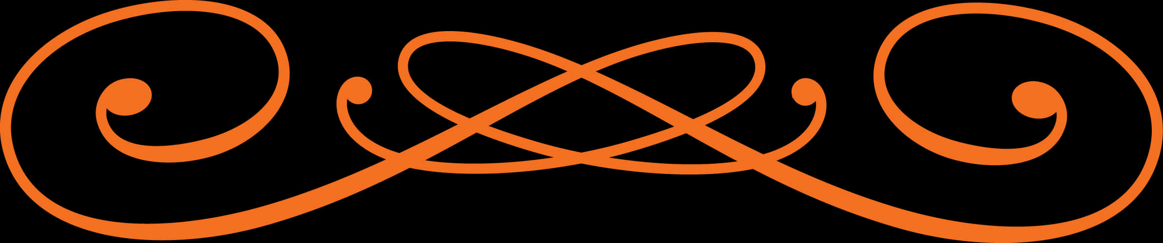 Elegant Orange Decorative Line PNG Image