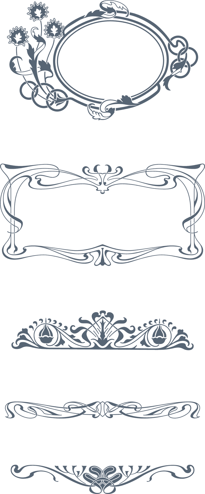 Elegant Ornament Vectors Set PNG Image