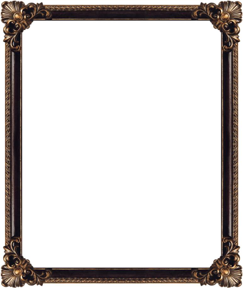 Elegant Ornate Wooden Frame PNG Image