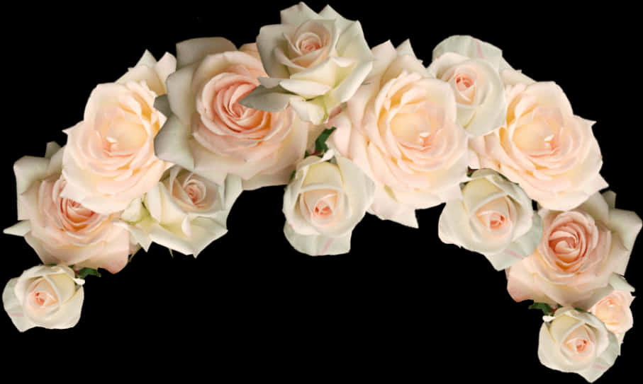 Elegant Pale Roses Arrangement PNG Image