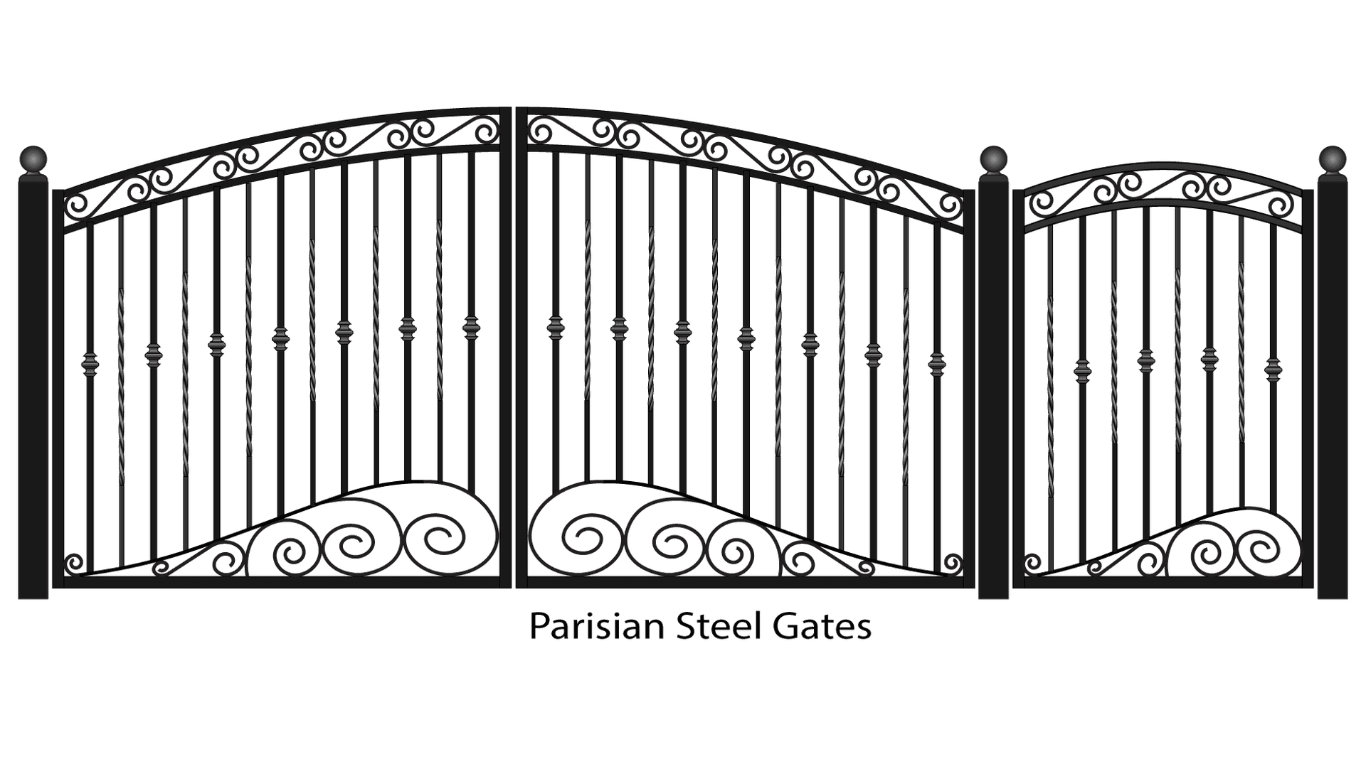 Elegant Parisian Steel Gates PNG Image