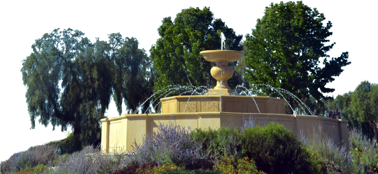 Elegant Park Fountain PNG Image