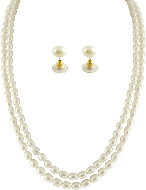 Elegant Pearl Jewelry Set PNG Image