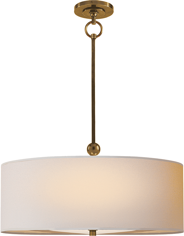 Elegant Pendant Lightwith Drum Shade PNG Image