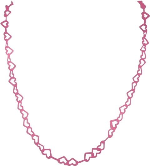 Elegant Pink Chain Necklace PNG Image