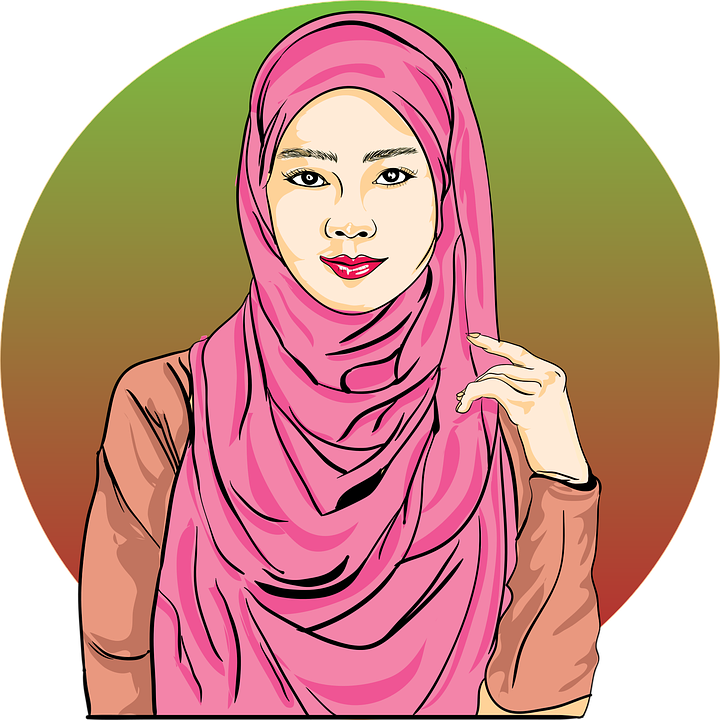 Elegant Pink Hijab Portrait PNG Image