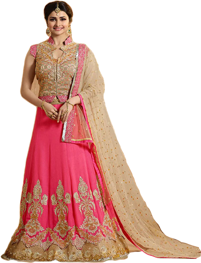 Elegant Pink Lehenga Choli PNG Image