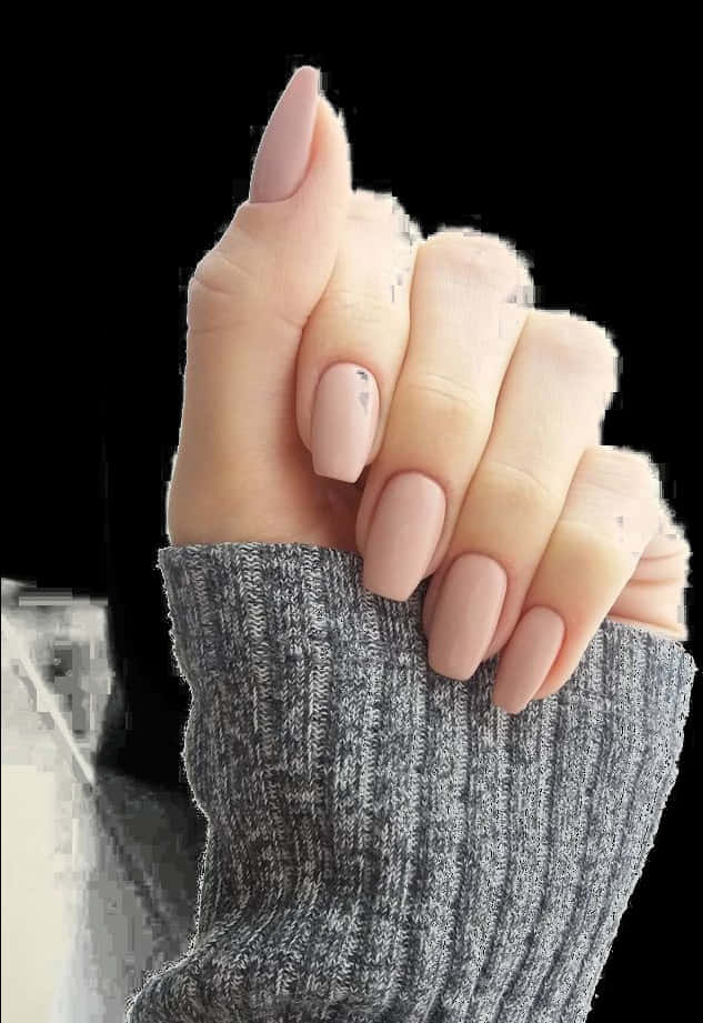 Elegant Pink Nailswith Accent Art PNG Image