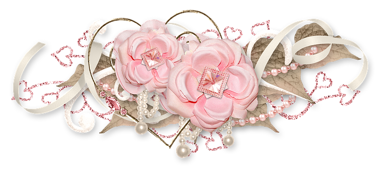 Elegant Pink Rose Decoration PNG Image