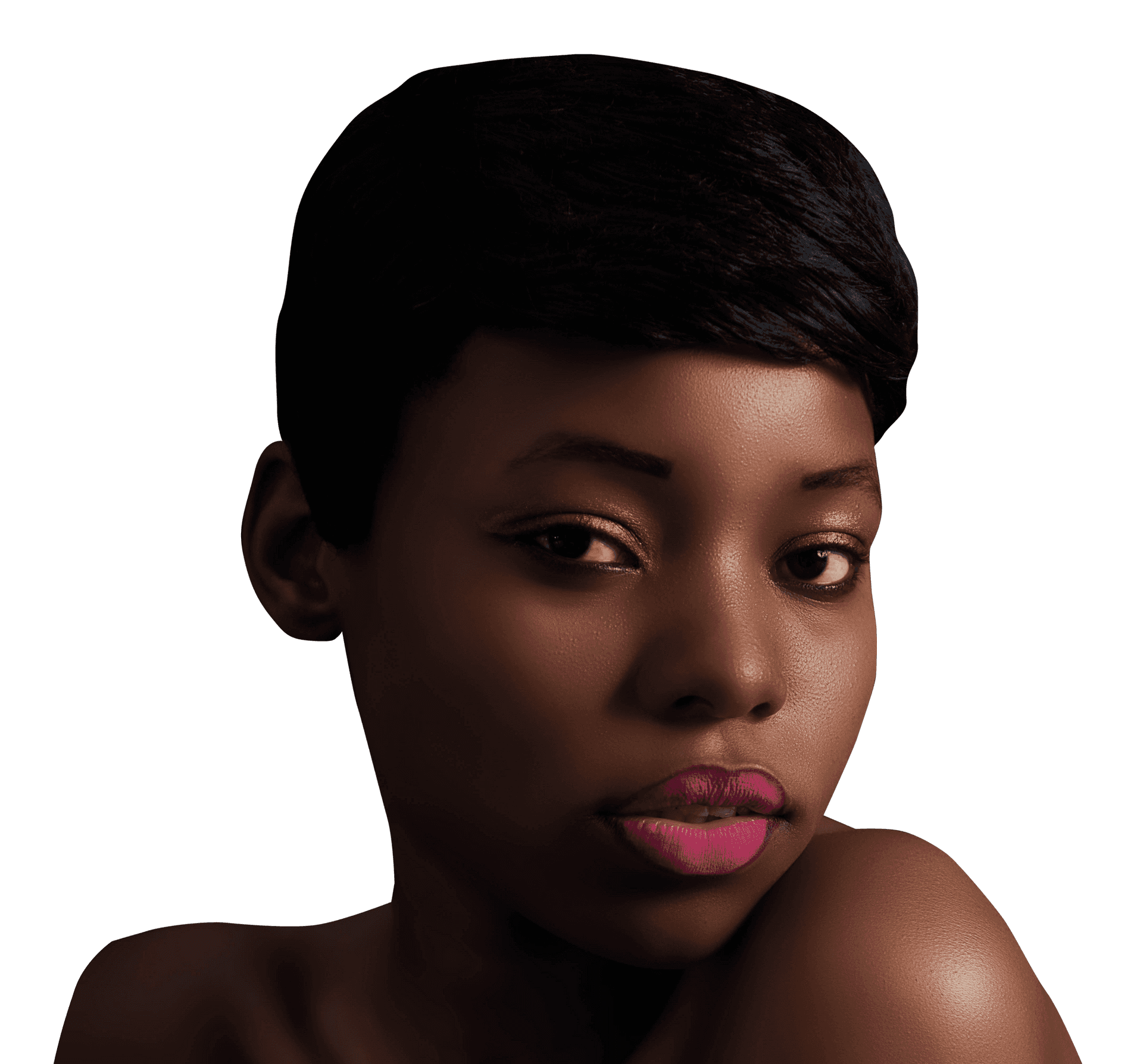 Elegant Portrait African Woman PNG Image