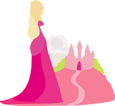 Elegant Princess Silhouette PNG Image