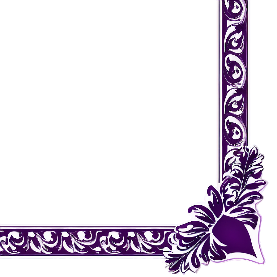 Elegant Purple Corner Border Png 06262024 PNG Image