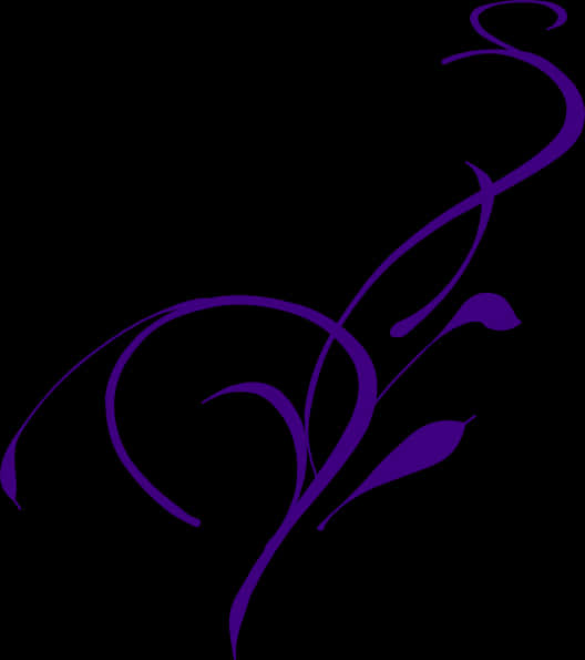 Elegant Purple Floral Corner Design PNG Image