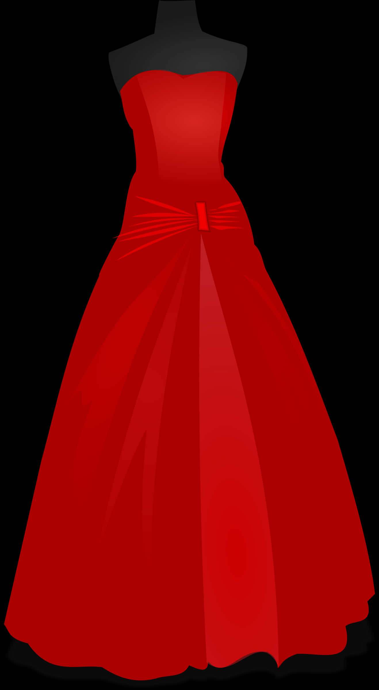 Elegant Red Evening Gown PNG Image