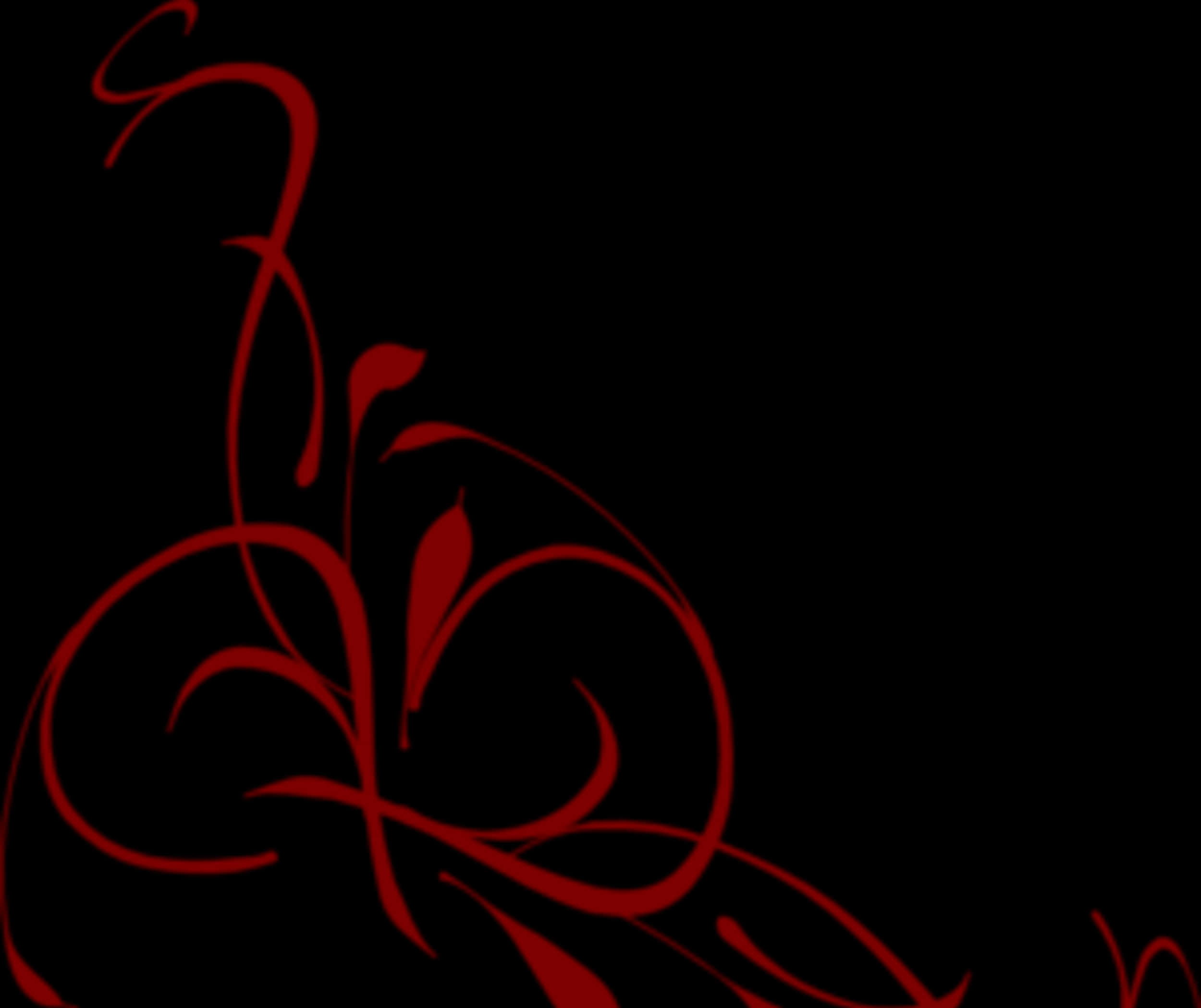 Elegant_ Red_ Floral_ Border_ Design PNG Image