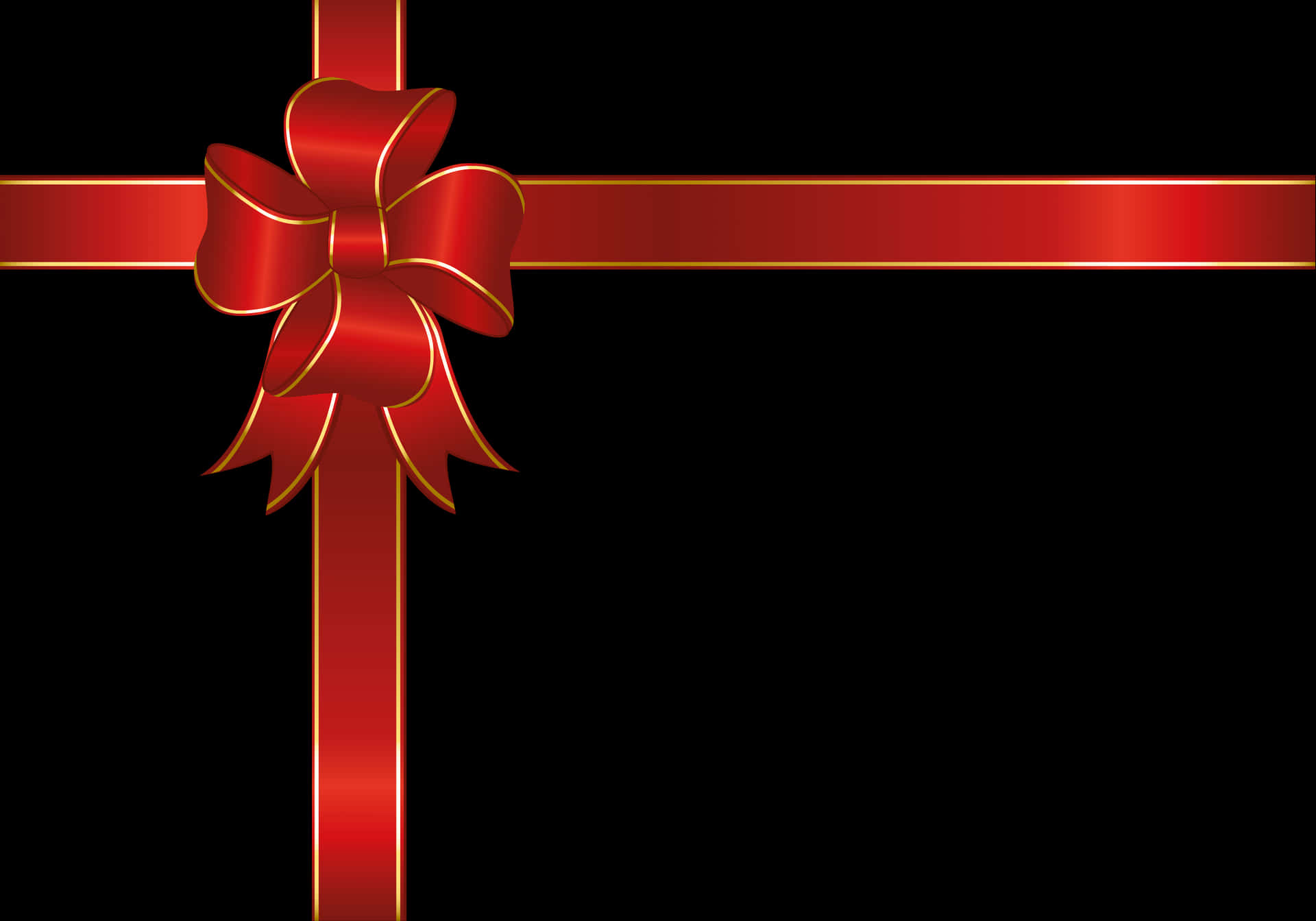 Elegant Red Gift Ribbon Bow PNG Image