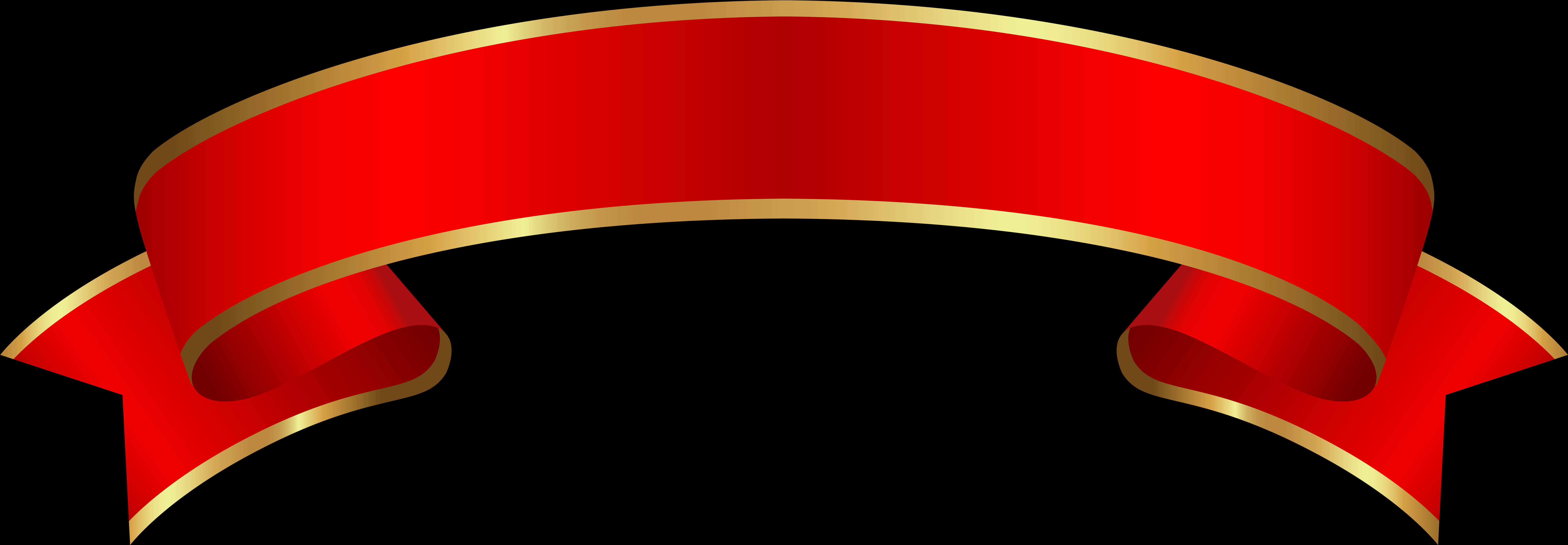 Elegant Red Gold Banner Ribbon PNG Image