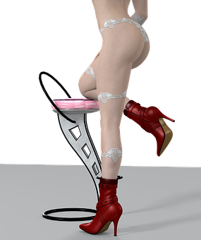 Elegant Red Heelsand Lingerie PNG Image