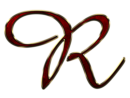 Elegant Red Letter R PNG Image