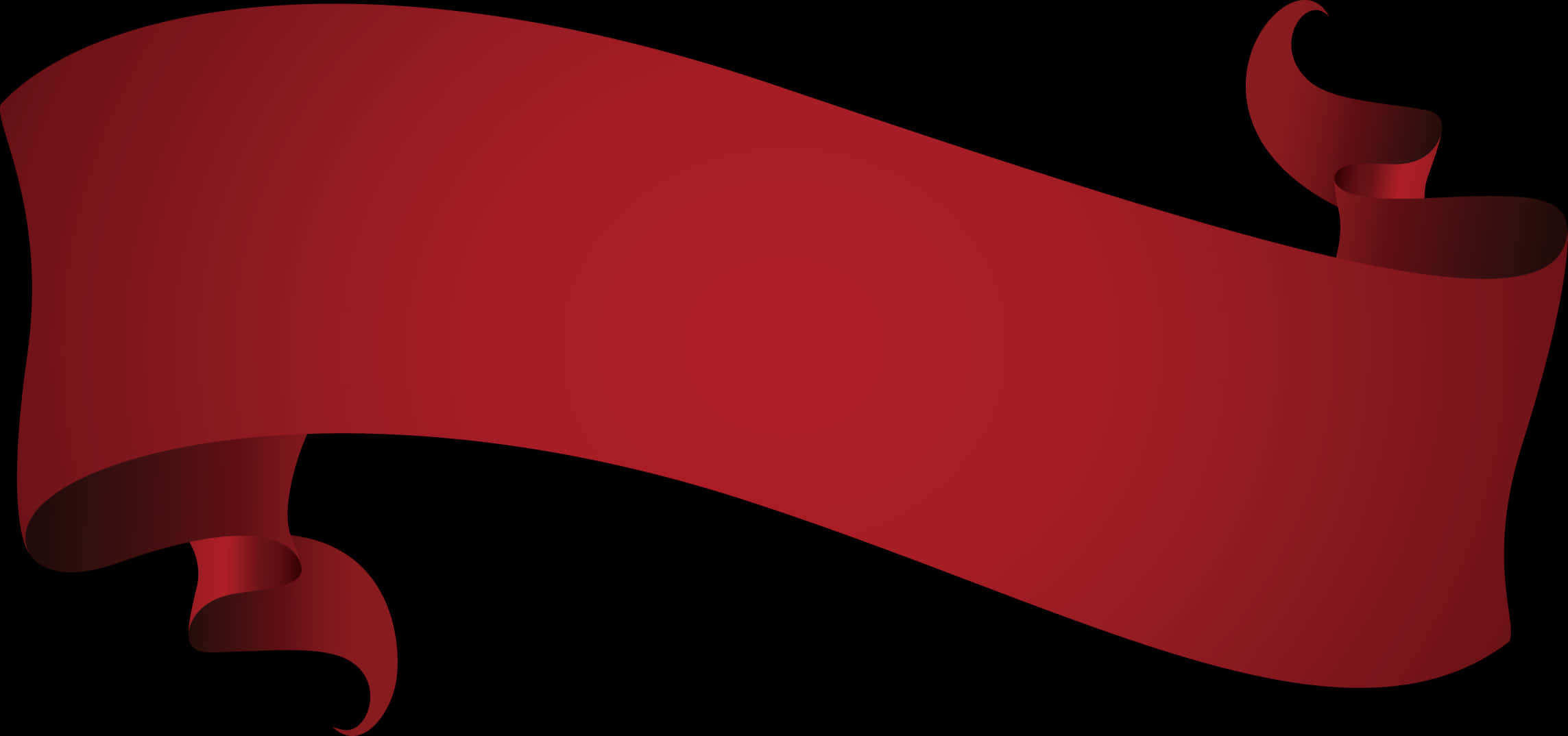 Elegant Red Ribbon Banner PNG Image