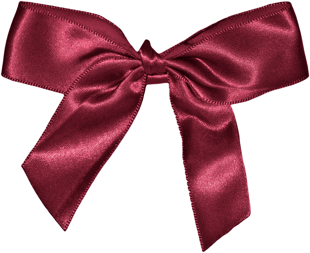 Elegant Red Satin Bow PNG Image