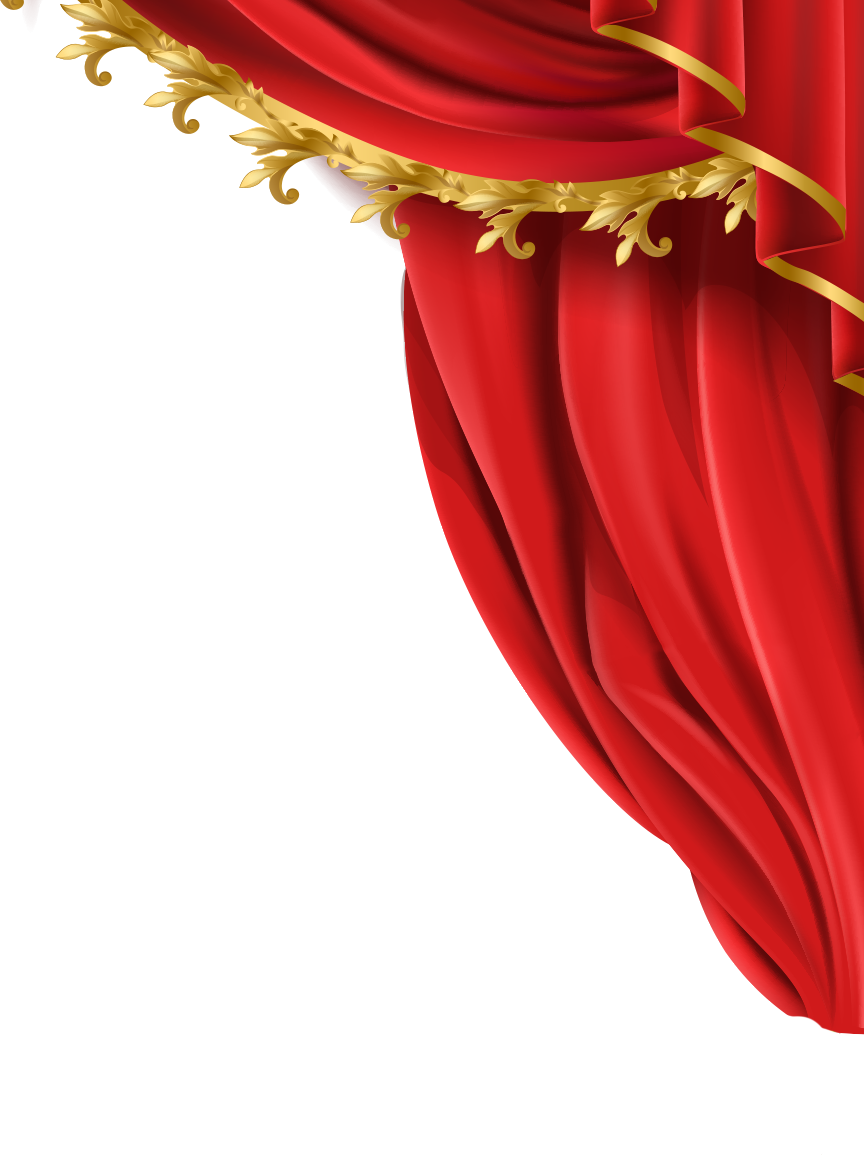 Elegant Red Theater Curtain PNG Image