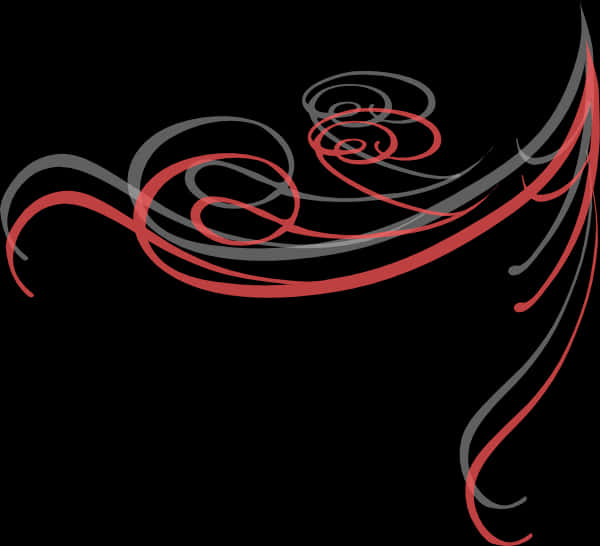 Elegant Redand Black Swirls PNG Image