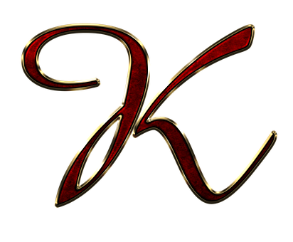 Elegant Redand Gold Letter K PNG Image