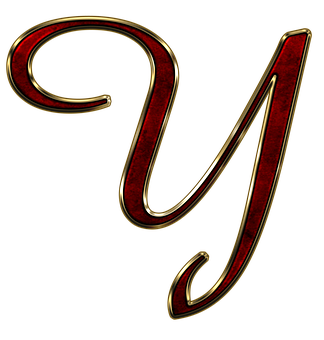 Elegant Redand Gold Letter U PNG Image