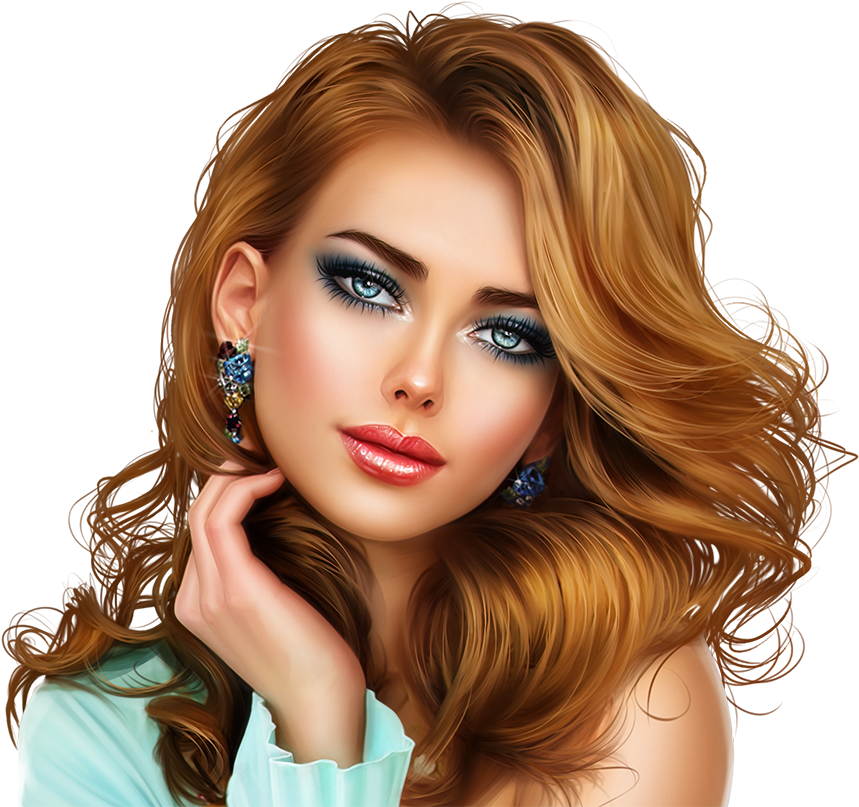 Elegant Redhead Portrait PNG Image