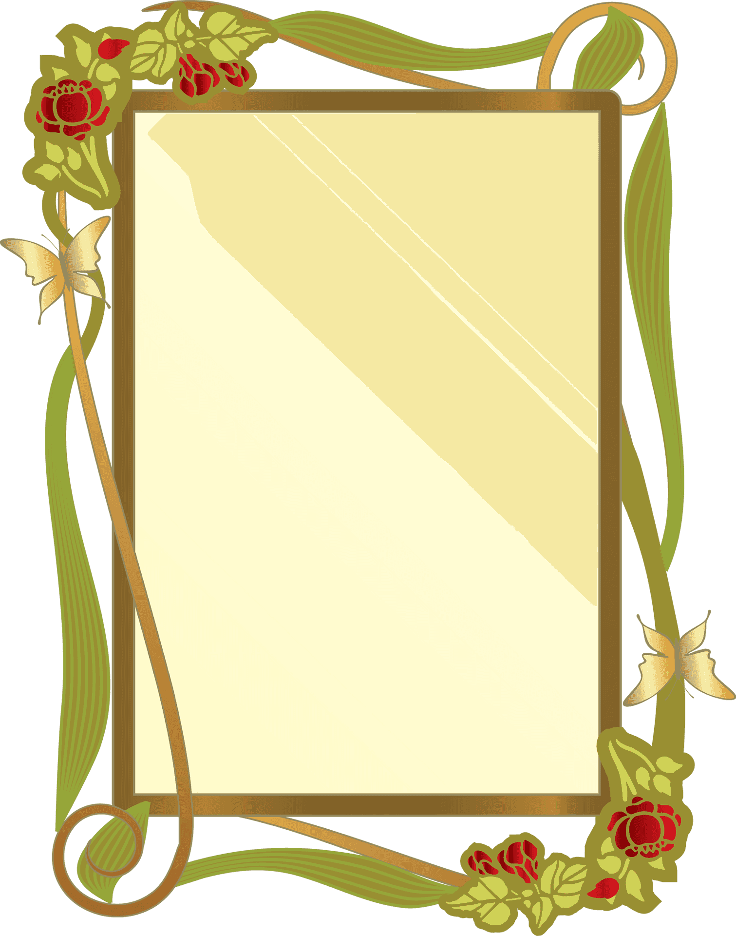 Elegant Rose Decorative Frame PNG Image