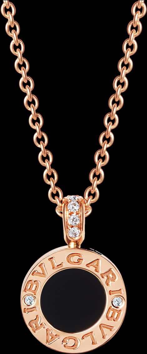 Elegant Rose Gold Pendant Necklace PNG Image