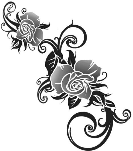 Elegant Rose Tattoo Design PNG Image