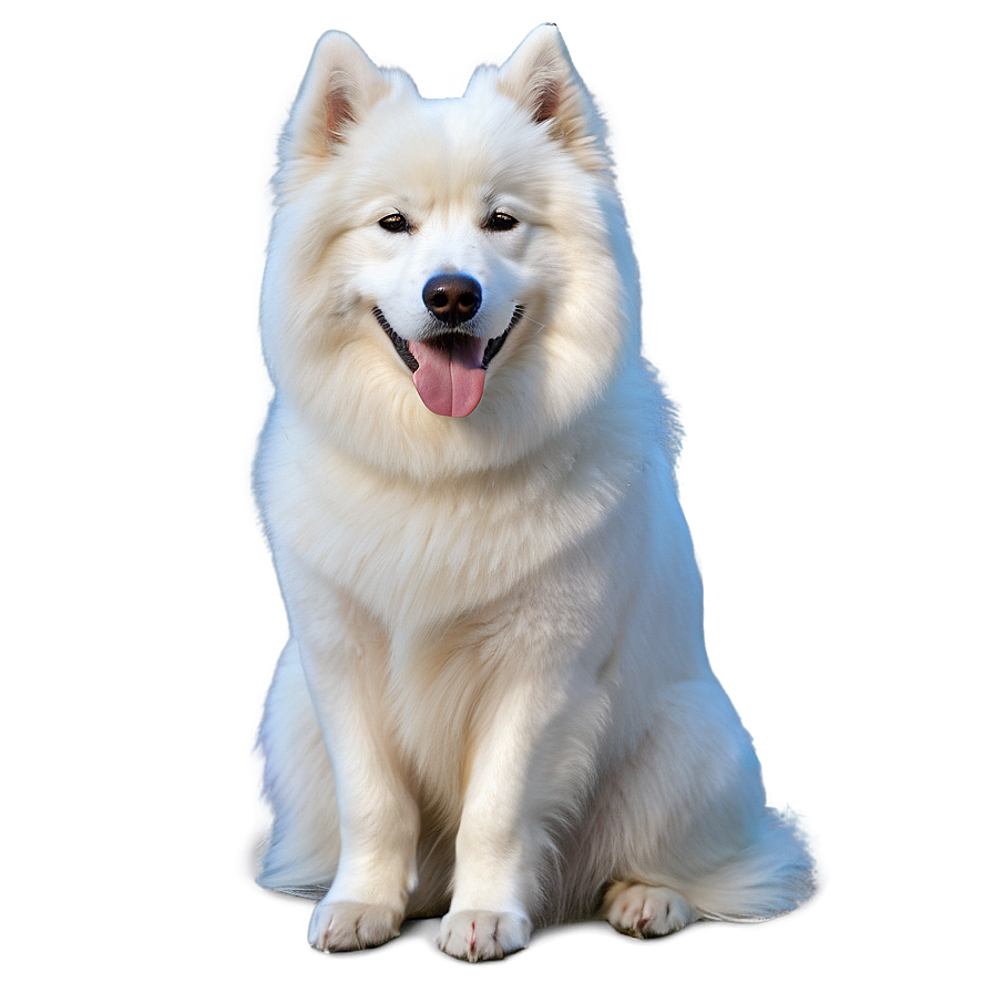 Elegant Samoyed Sitting Png Kde PNG Image