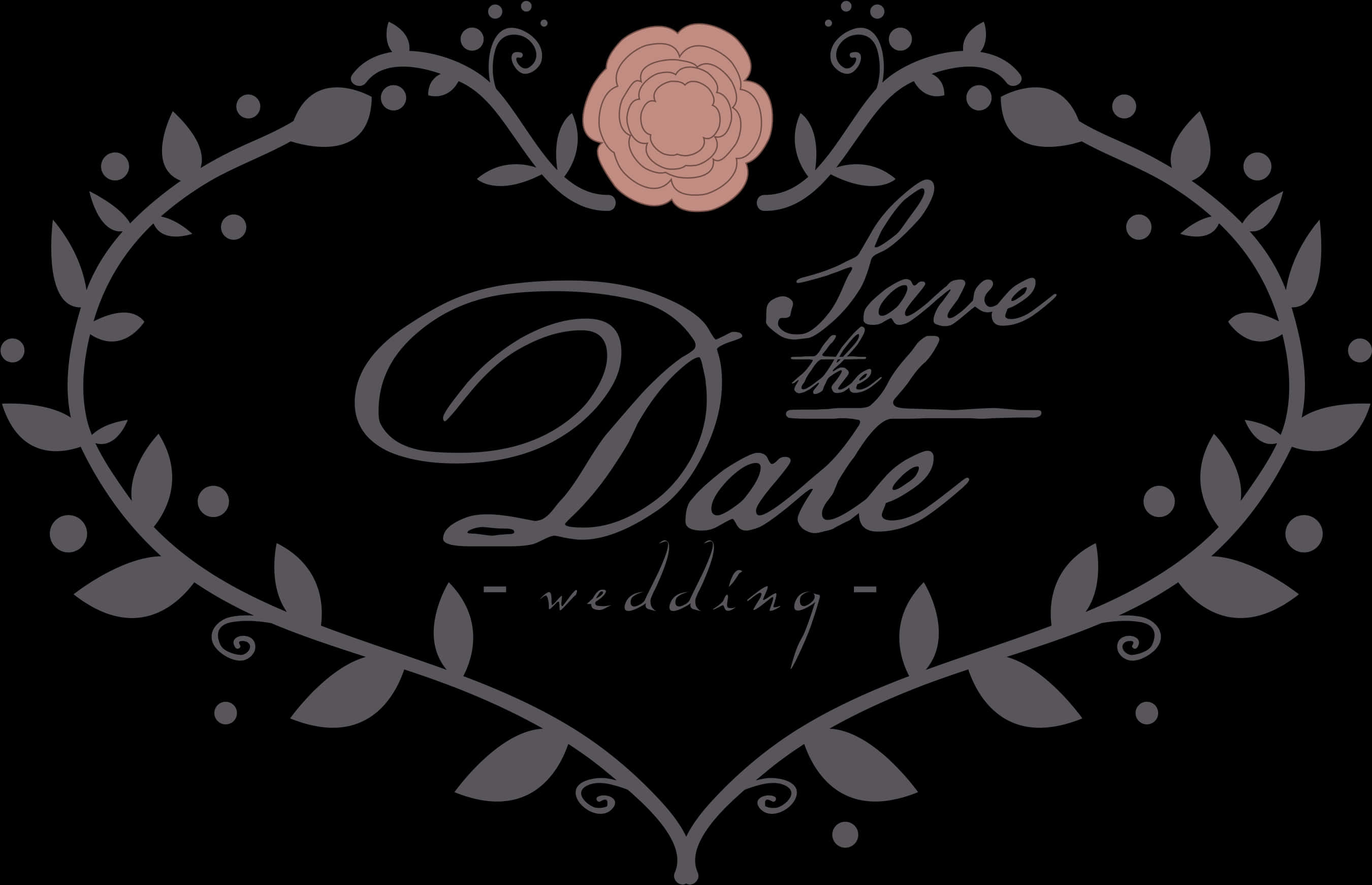 Elegant Save The Date Invitation PNG Image