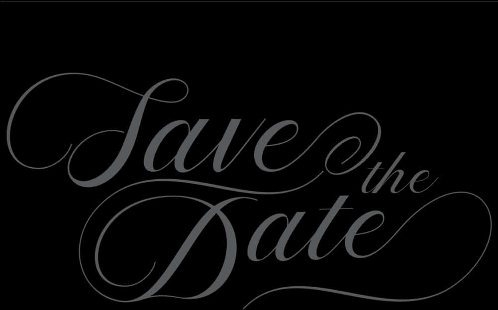 Elegant Save The Date Script PNG Image