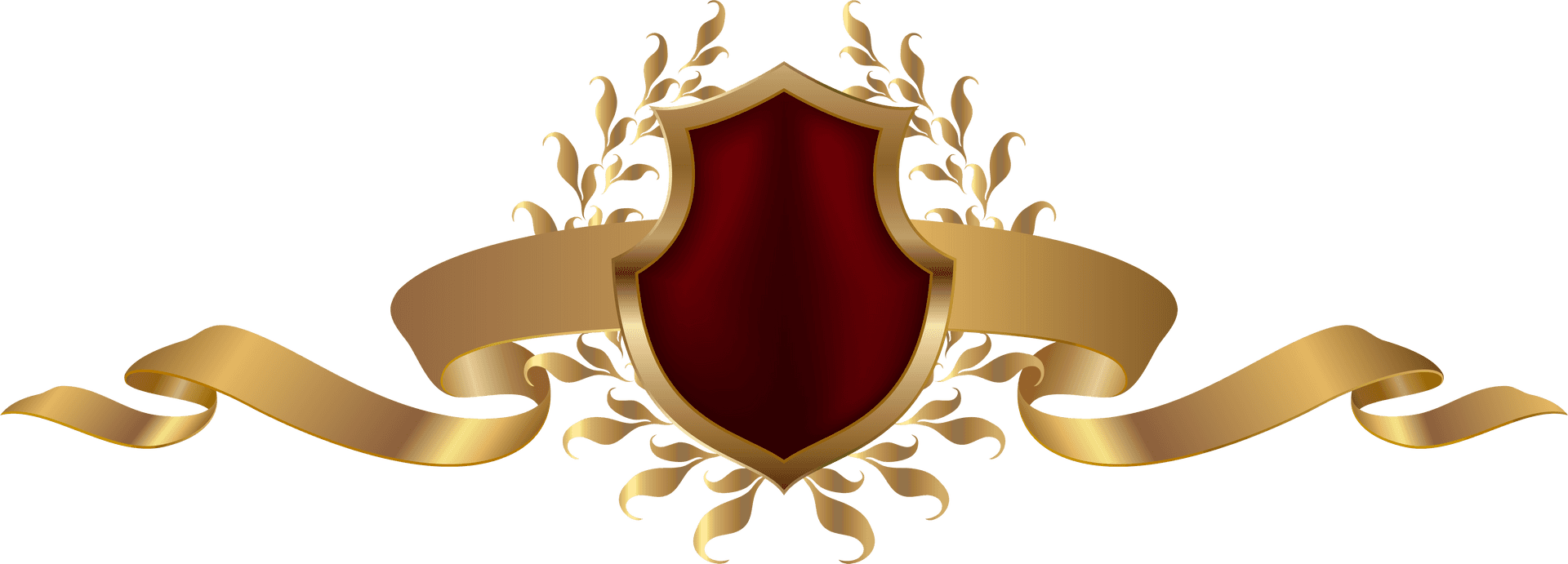 Elegant Shieldand Golden Flourishes Banner Background PNG Image