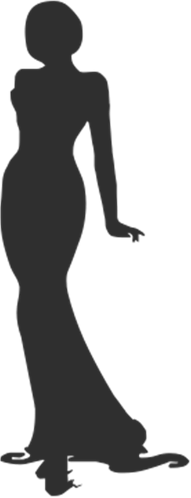 Elegant Silhouette Woman Pose PNG Image