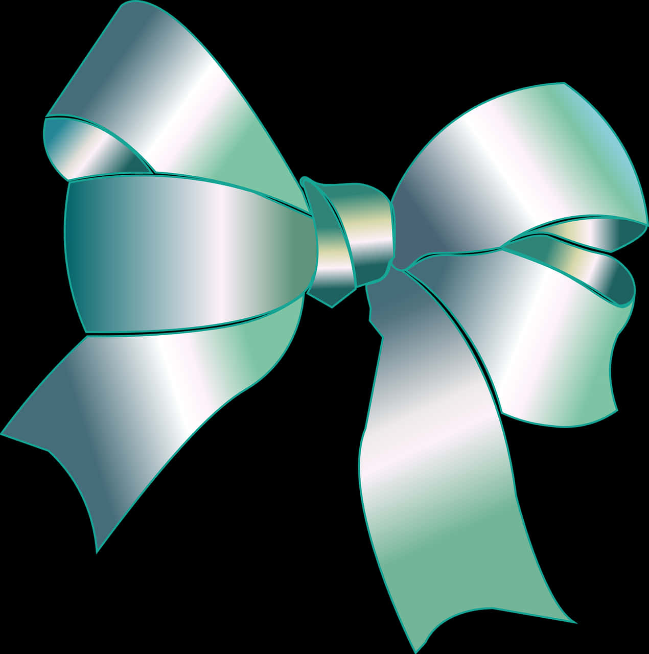 Elegant Silver Bow Graphic PNG Image