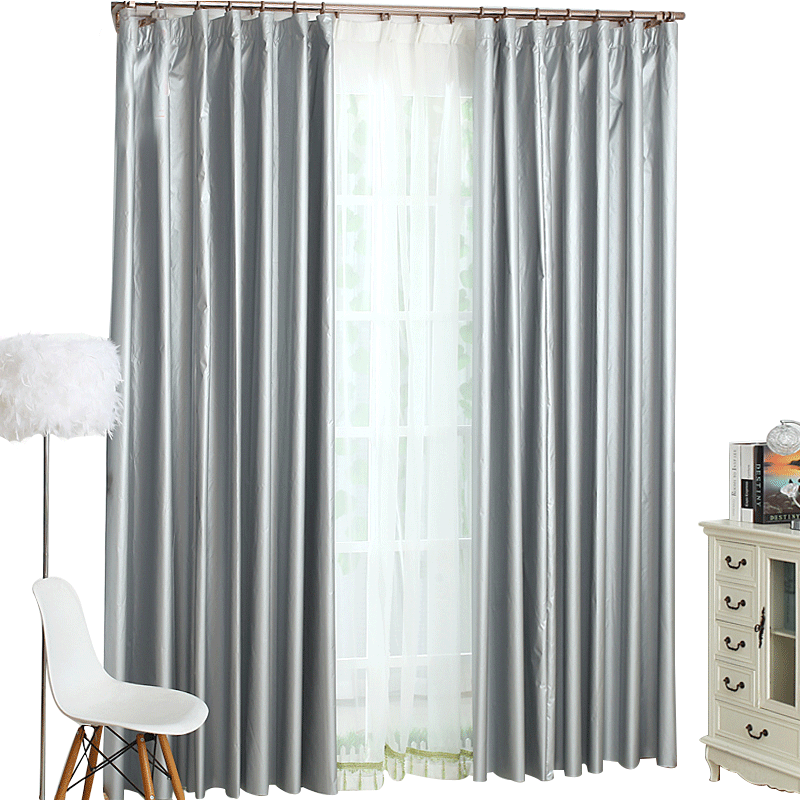 Elegant Silver Curtains Interior Design PNG Image