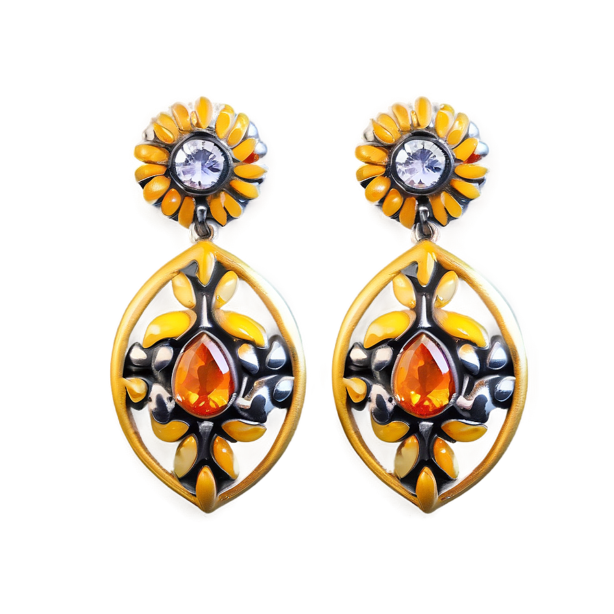 Elegant Silver Earrings Png 05252024 PNG Image