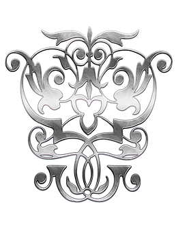 Elegant Silver Floral Design.png PNG Image