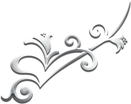 Elegant Silver Flourish Vector PNG Image