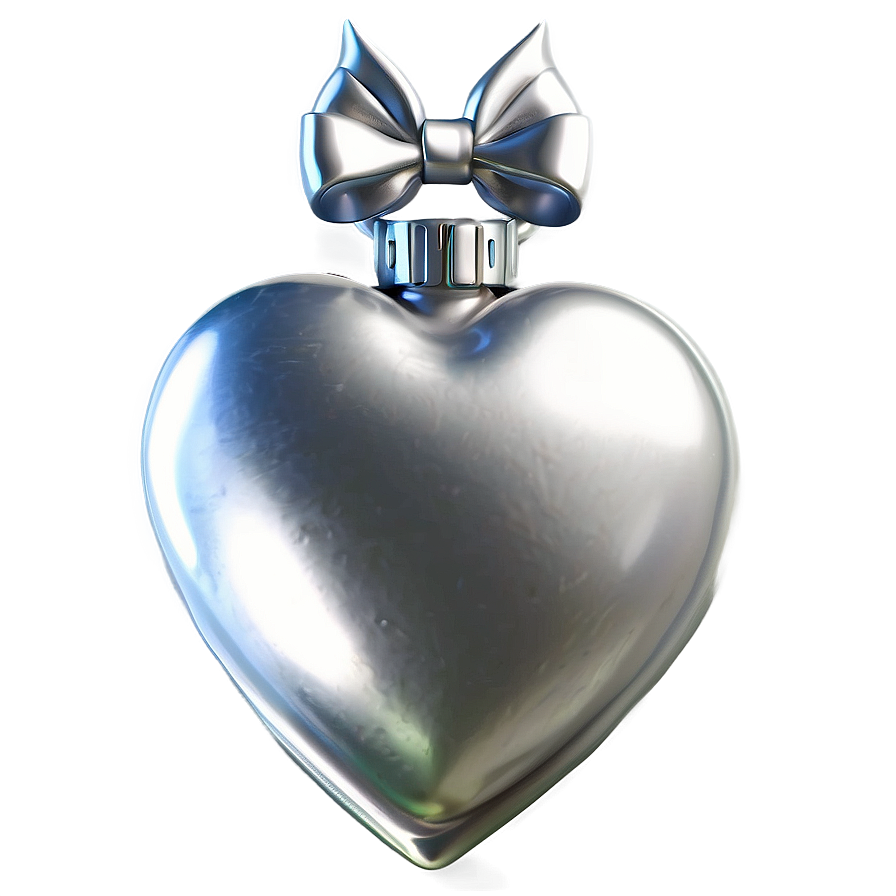 Elegant Silver Heart Design Png 06282024 PNG Image