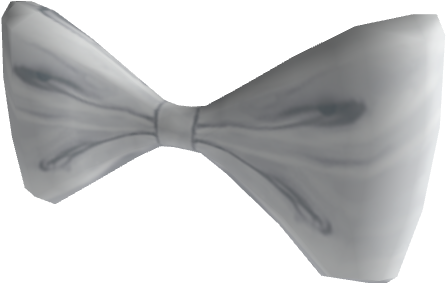 Elegant Silver Satin Bow Tie PNG Image