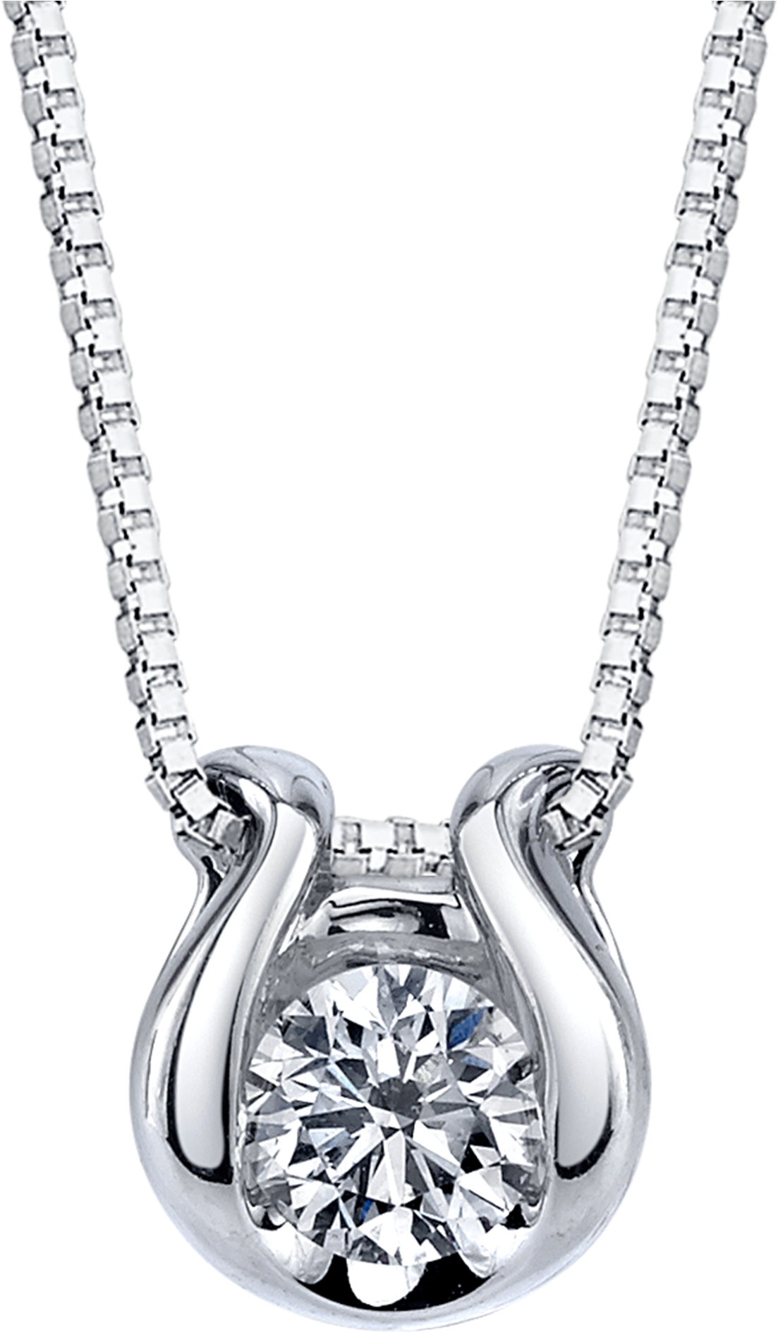 Elegant Solitaire Diamond Necklace PNG Image