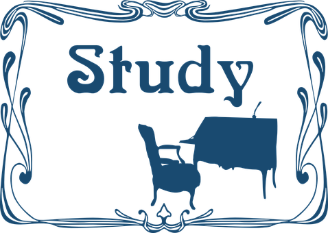 Elegant Study Room Silhouette PNG Image